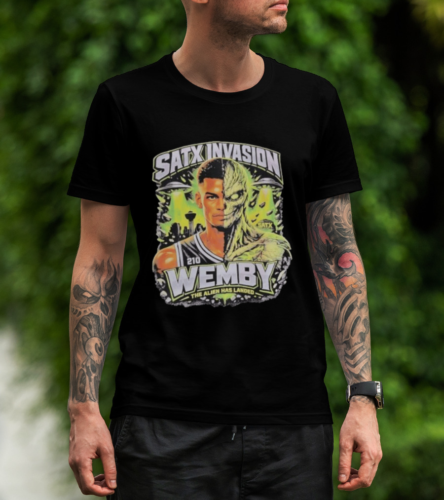 SATX Invasion Wemby The Alien Has Landed Victor Wembanyama 210 T-Shirt