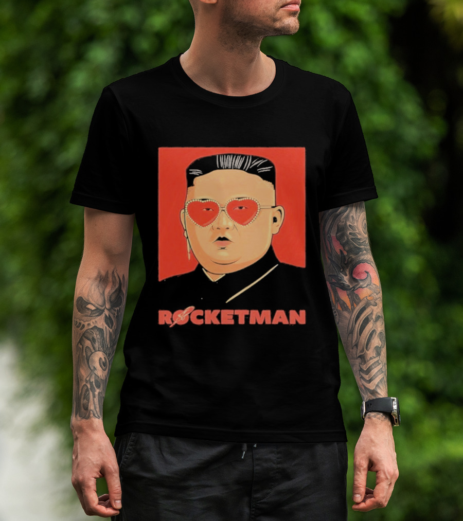Kim Jong Un Heart Sunglasses Rocketman Meme T-Shirt
