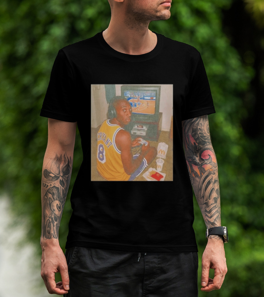 Kobe Bryant Number 8 Playing Retro NBA Video Game McDonald's Meal T-Shirt