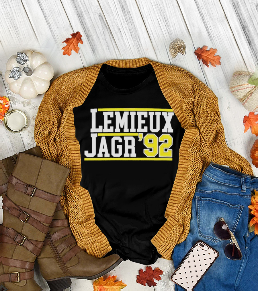 Lemieux Jagr '92 Retro Sports Memorabilia T-Shirt