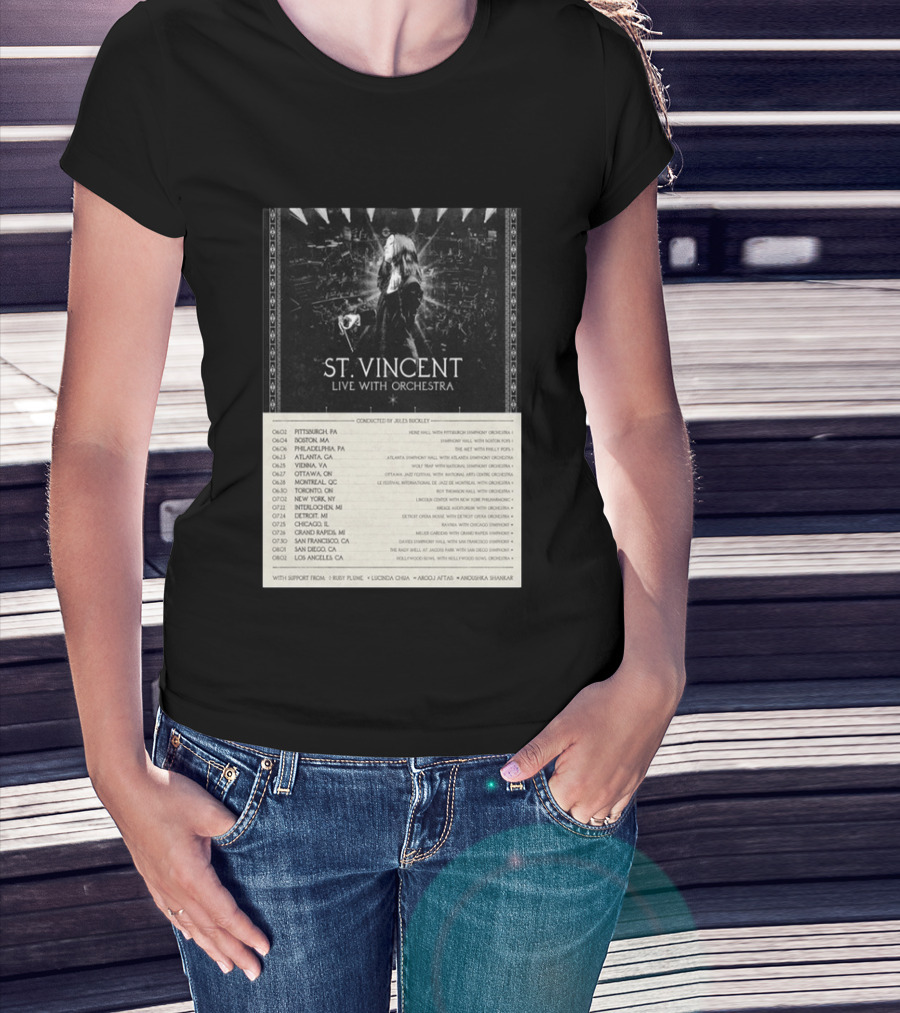 St Vincent Live With Orchestra 2026 Tour Conducted By Jules Buckley Dates And Locations T-Shirt