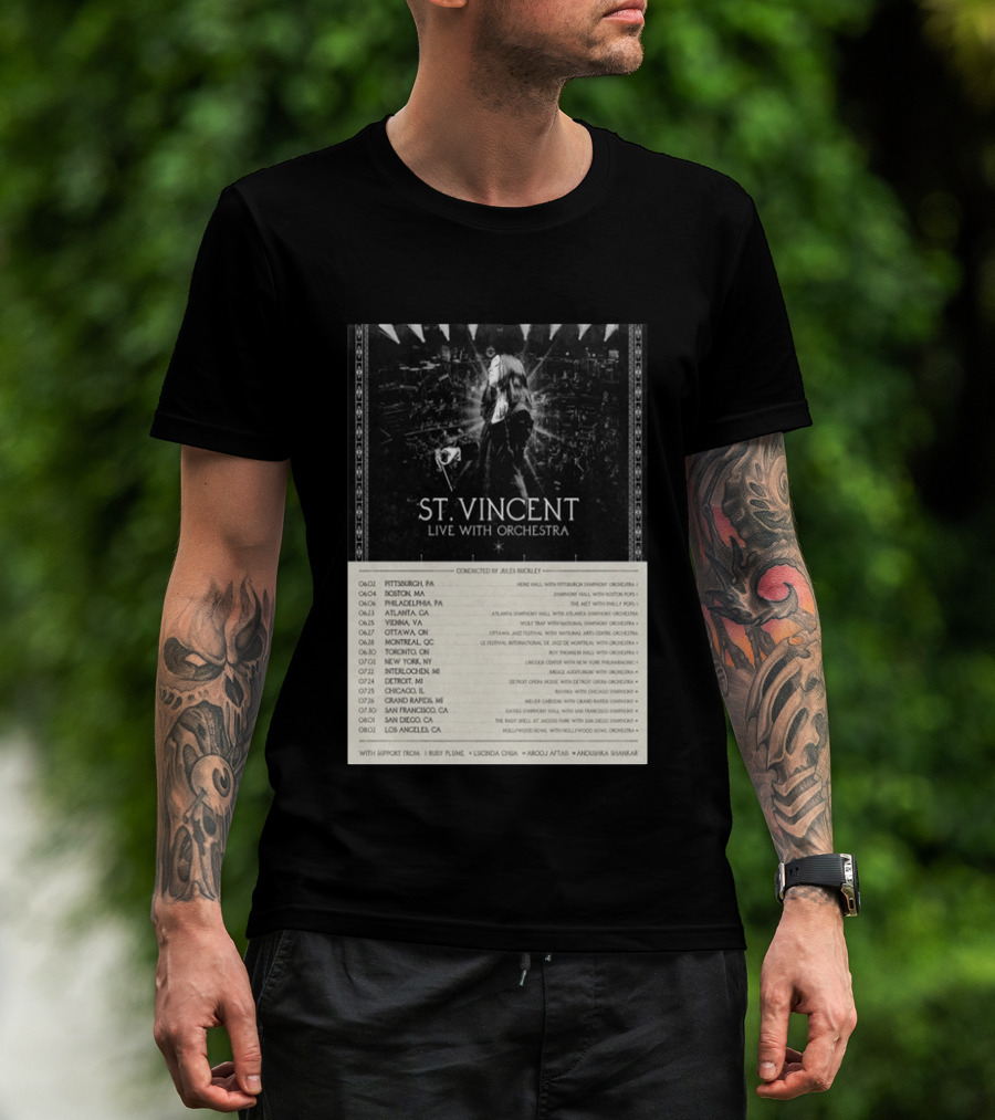 St Vincent Live With Orchestra 2026 Tour Conducted By Jules Buckley Dates And Locations T-Shirt