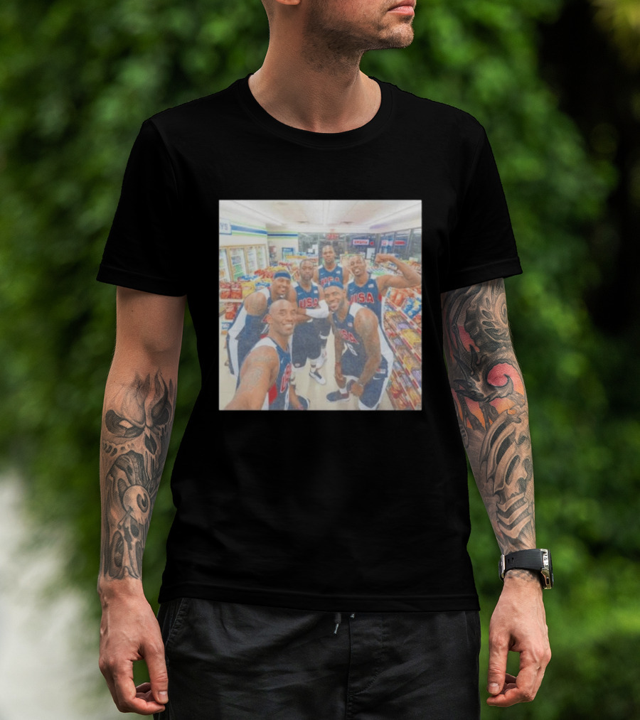 Team USA Basketball Players Selfie Grocery Store Team Spirit T-Shirt