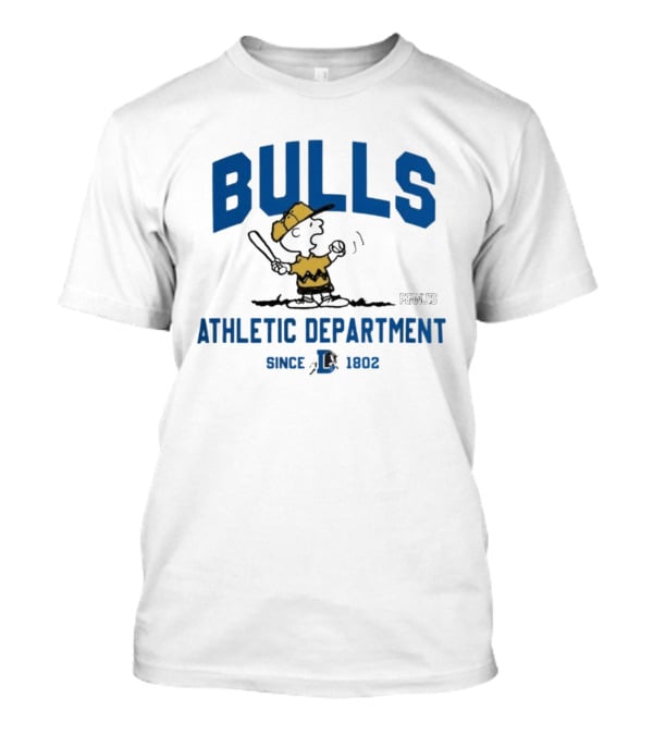 Bulls Athletic Department Peanuts Charlie Batting Since 1802 T-Shirt