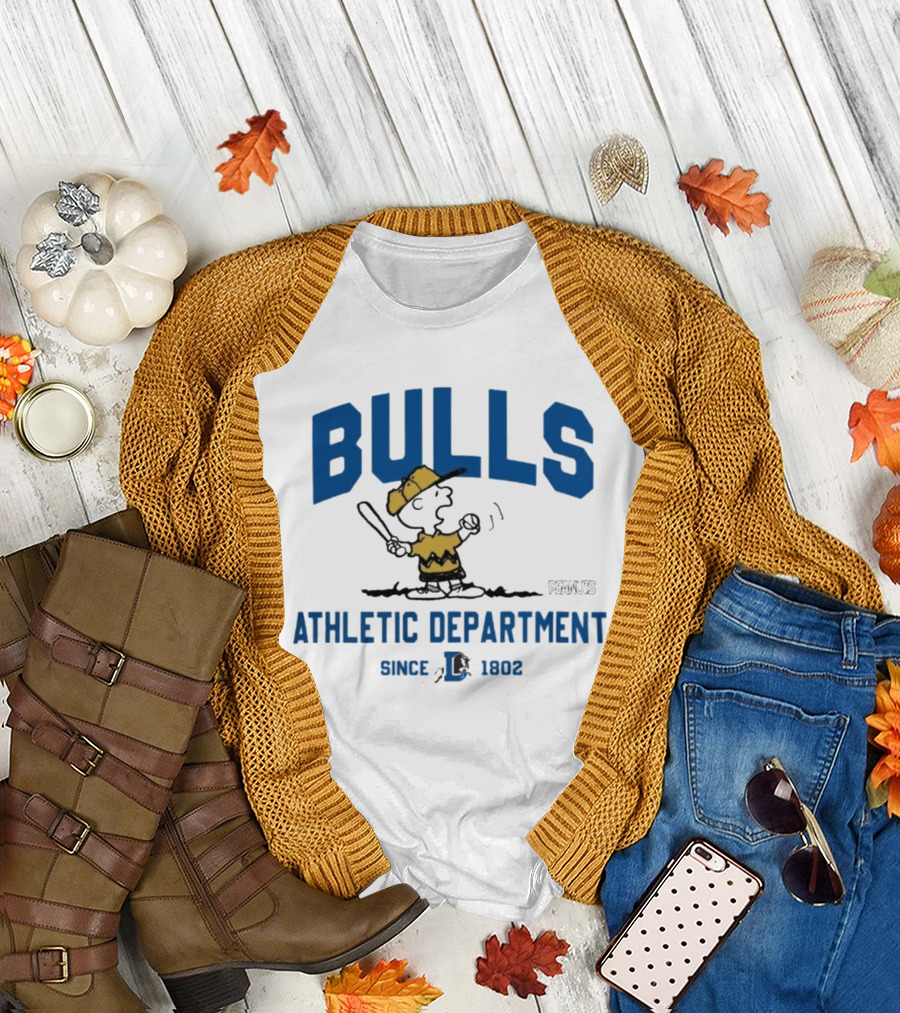 Bulls Athletic Department Peanuts Charlie Batting Since 1802 T-Shirt