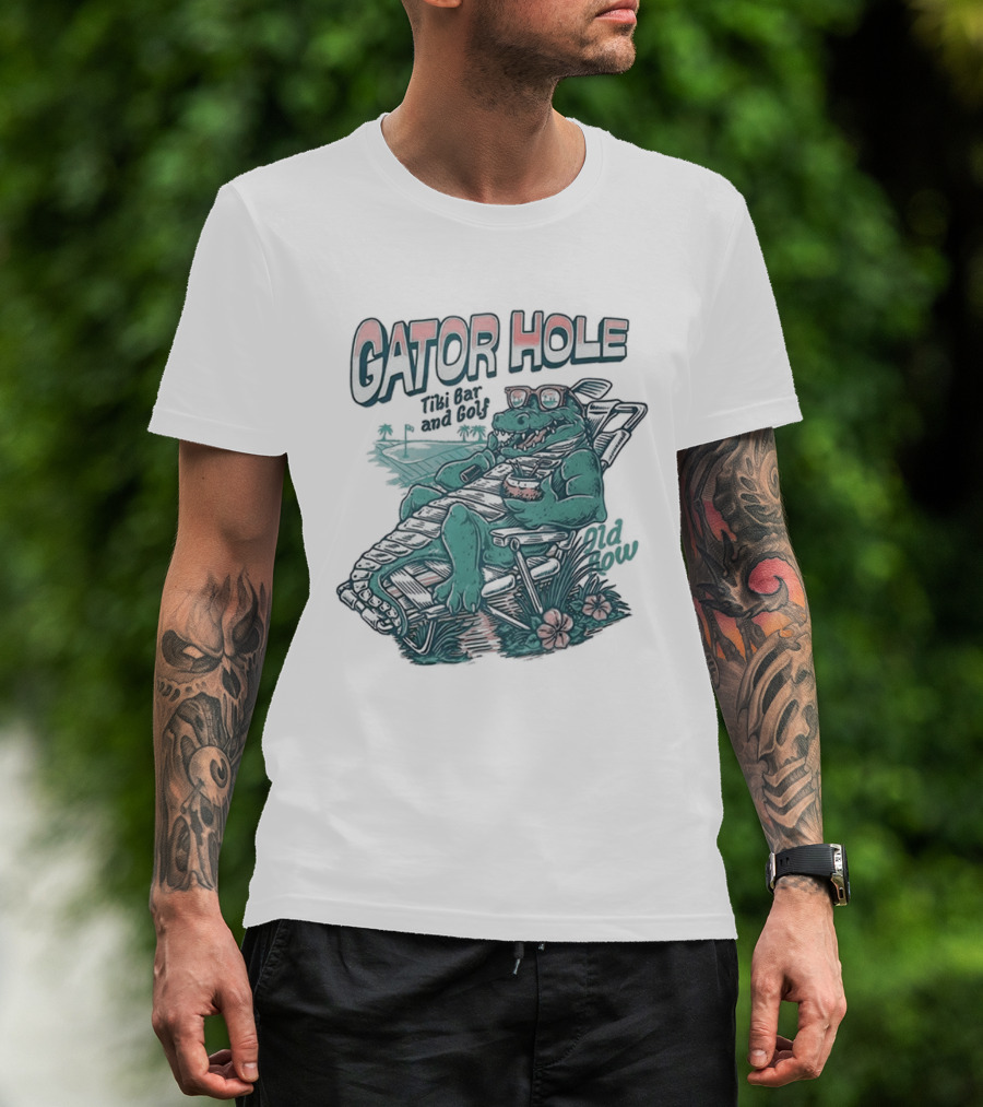 Gator Hole Tibi Bar Golf Crocodile Relax T-Shirt