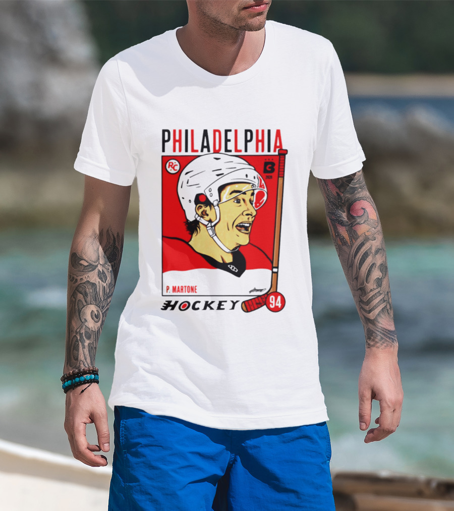 Philadelphia Flyers P Martone 94 Hockey Player T-Shirt
