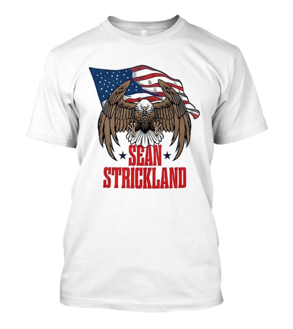Sean Strickland Eagle With American Flag T-Shirt