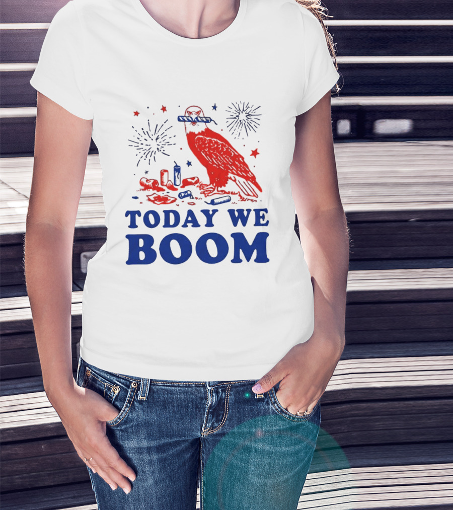 Today We Boom Bald Eagle Fireworks Celebration T-Shirt