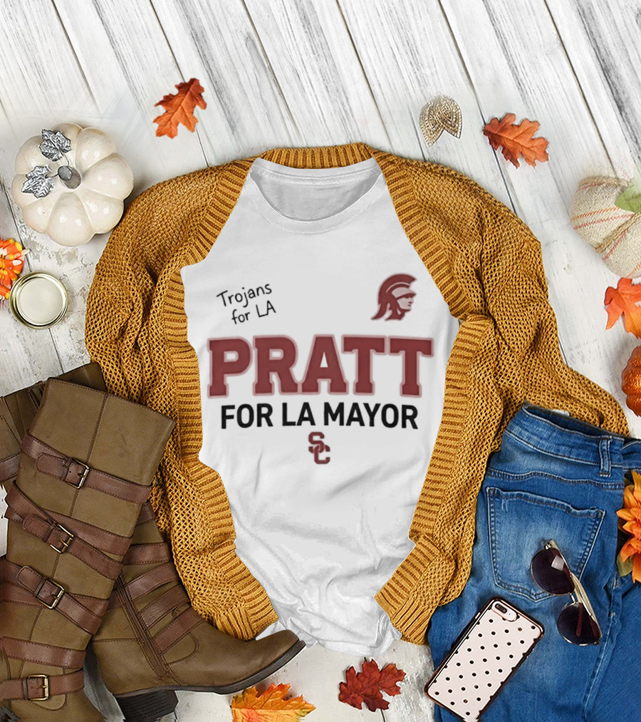 Trojans for LA Pratt For LA Mayor Campaign with Trojan Helmet T-Shirt