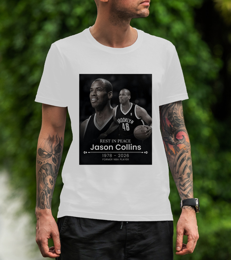 Rest In Peace Jason Collins 1978 2026 Brooklyn 46 Former NBA Player T-Shirt