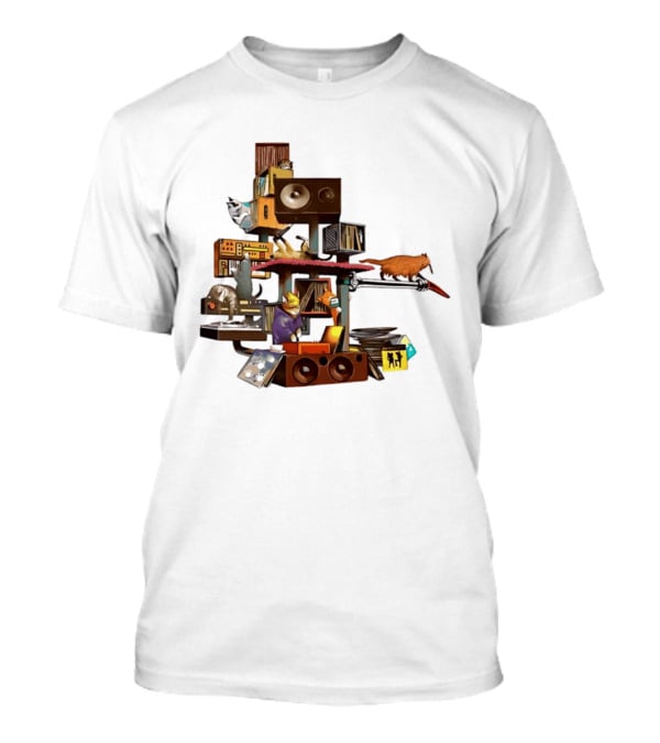 Cats Jamming With Crates And Music Gear T-Shirt