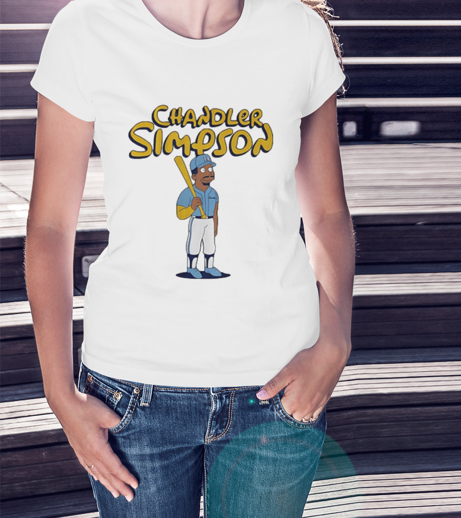 Chandler Simpson Tampa Bay Rays MLB Batting Cartoon T-Shirt