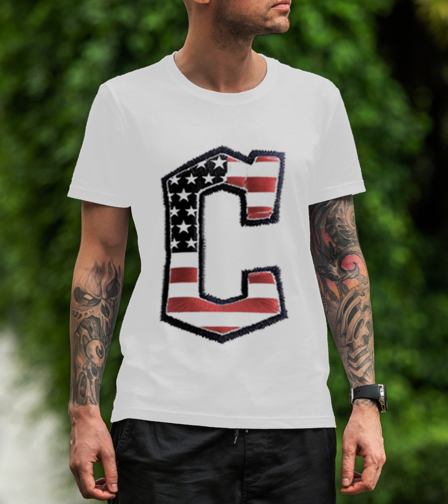 Cleveland Guardians American Flag Hat 2026 Patriotic Giveaway T-Shirt