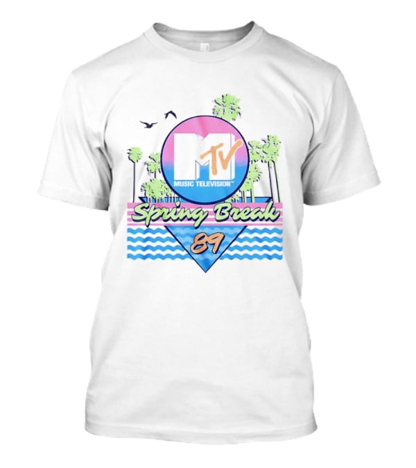MTV Spring Break 89 Retro Vibe Palm Trees Vintage Aesthetic T-Shirt