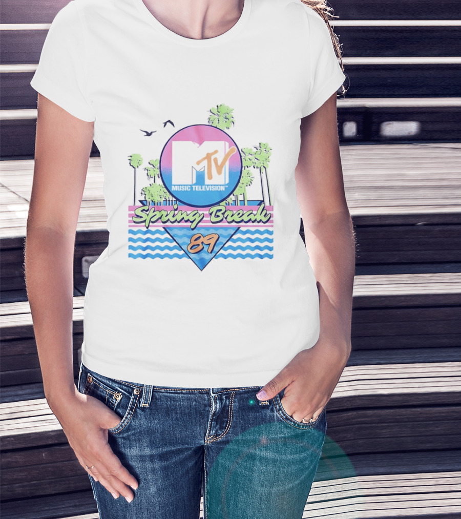 MTV Spring Break 89 Retro Vibe Palm Trees Vintage Aesthetic T-Shirt
