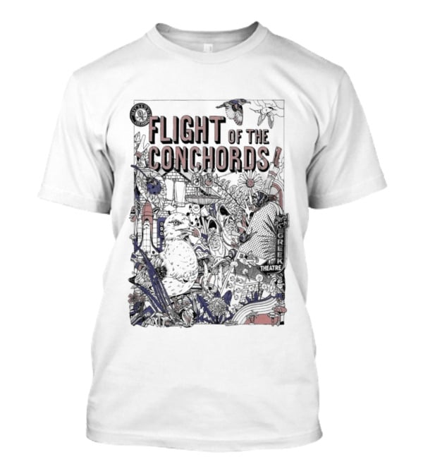 Flight Of The Conchords Los Angeles CA Botanical Owl And Cityscape T-Shirt