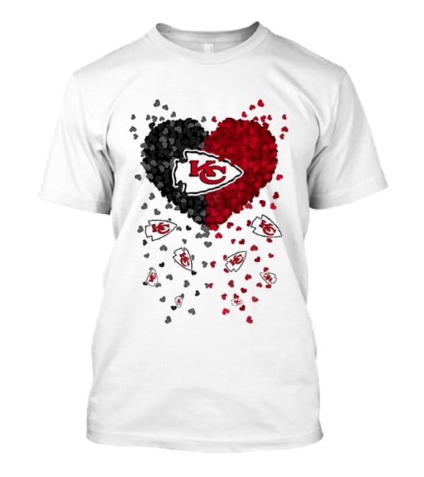 Heart KC Red Black 2026 Kansas City Chiefs Football T-Shirt