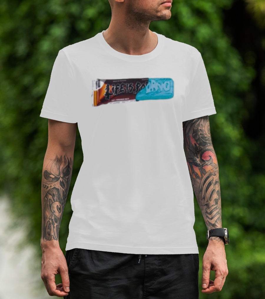Life Is Porno Protein Bar Wrapper T-Shirt