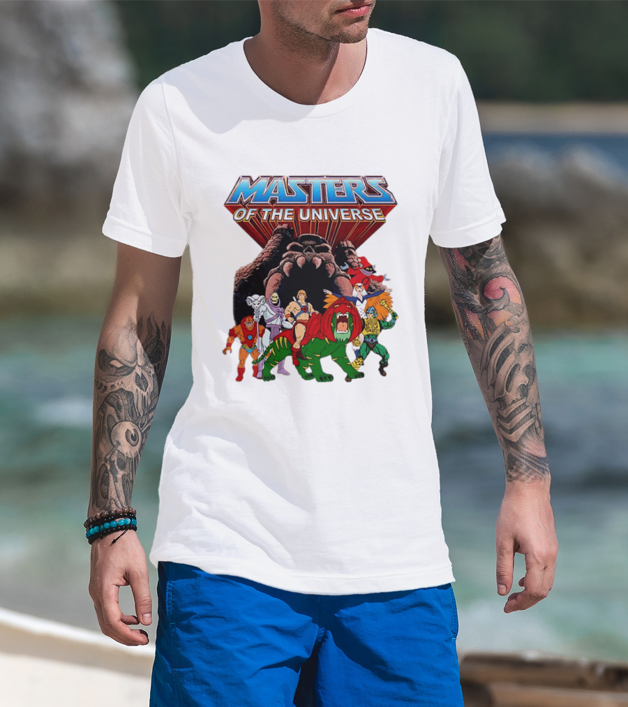 Masters Of The Universe He Man Skeletor Battle Cat Teela Beast Man Man At Arms Orko Animation Characters T-Shirt