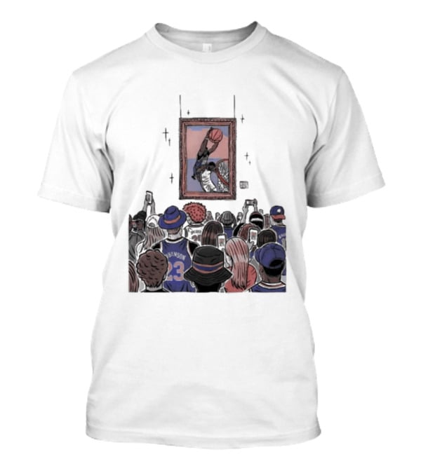 Mitchell Robinson New York Knicks Dunk Moment Over Philadelphia 76ers Joel Embiid Basketball Fans Gallery T-Shirt