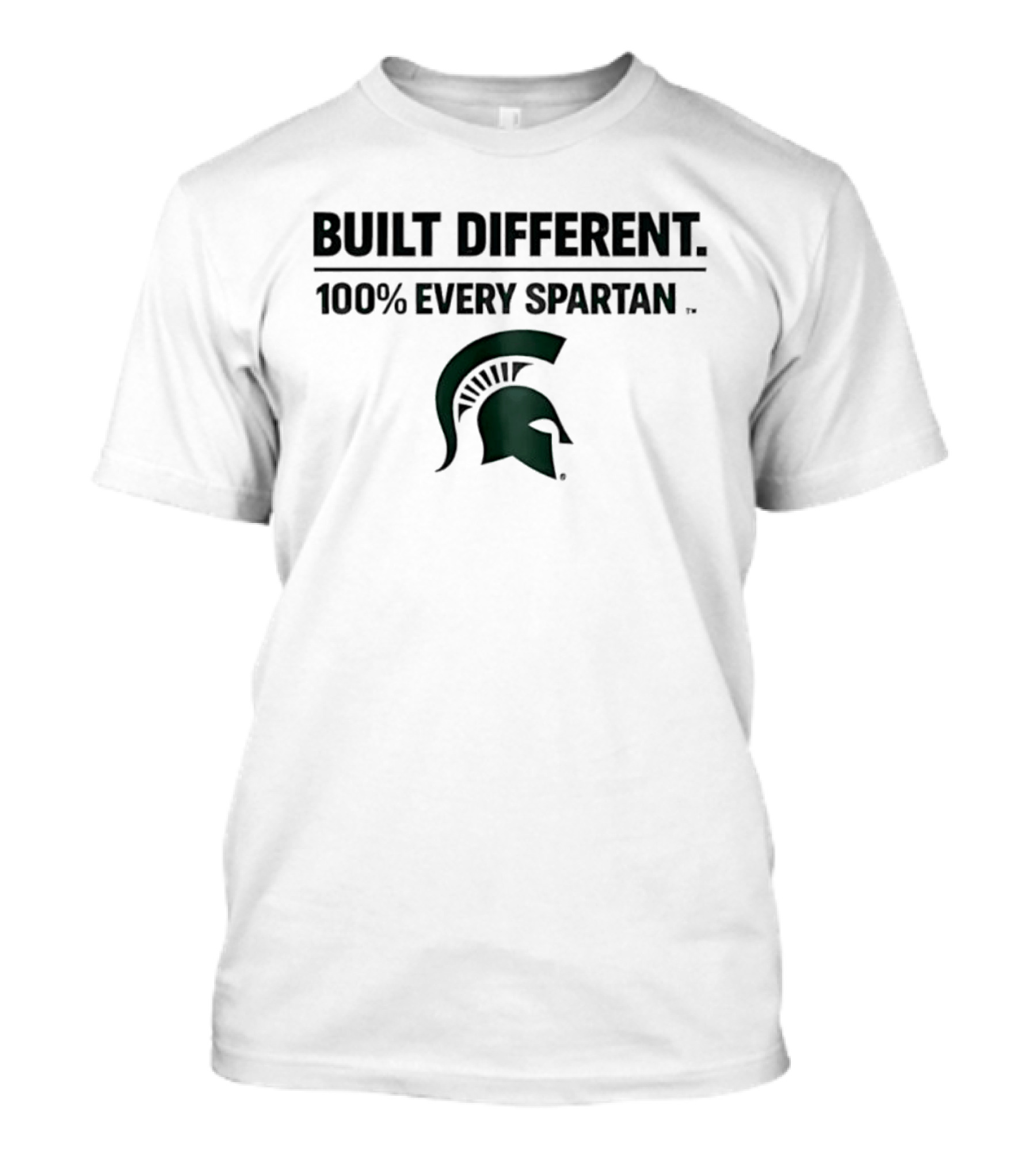 Built Different 100% Every Spartan Msu Helmet T-Shirt