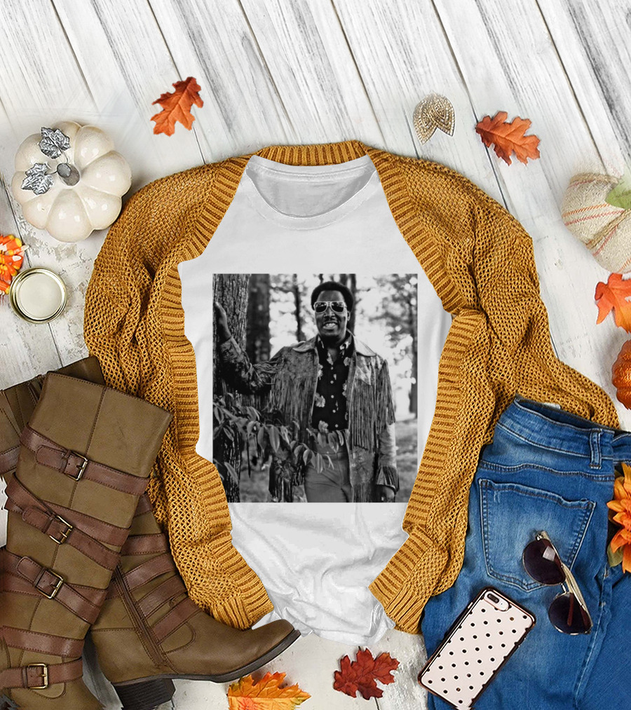 Clarence Carter Singer Fringe Jacket and Sunglasses Outdoors T-Shirt