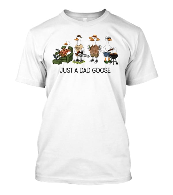 World's Okayest Dad Goose Just A Dad Goose Comic Silly Goose T-Shirt