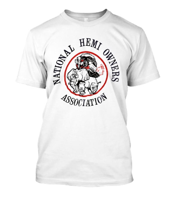 National Hemi Owners Association Elephant With Racing Helmet T-Shirt