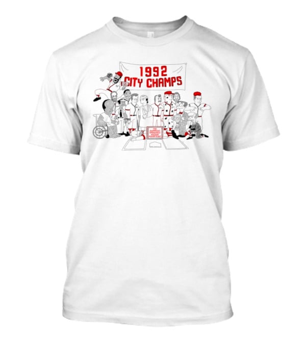 The Simpsons 1992 City Champs Springfield Nuclear Power Plant Softball Team T-Shirt