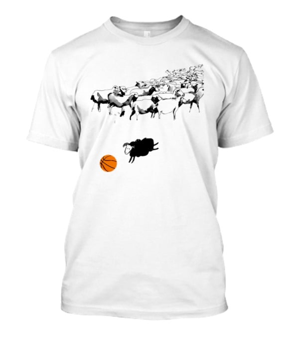 Triple Threat Sleep Basketball Sheep Herd Orange Ball T-Shirt