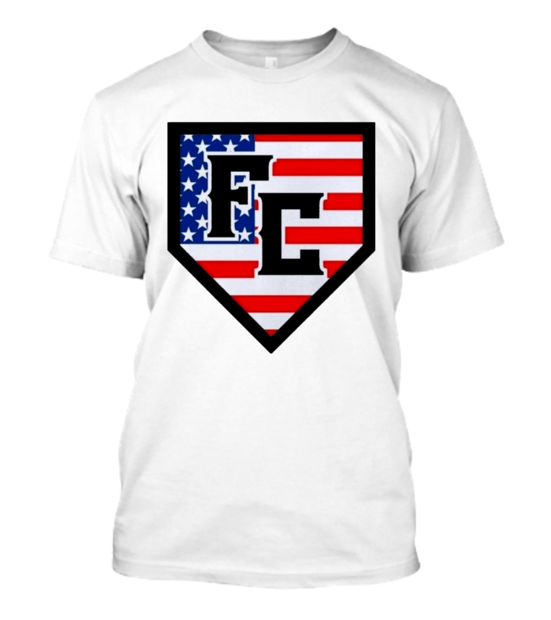 FC Patriotic Home Plate USA Flag White Regular 5000 T-Shirt