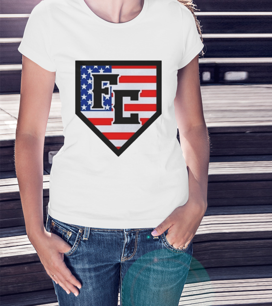 FC Patriotic Home Plate USA Flag White Regular 5000 T-Shirt