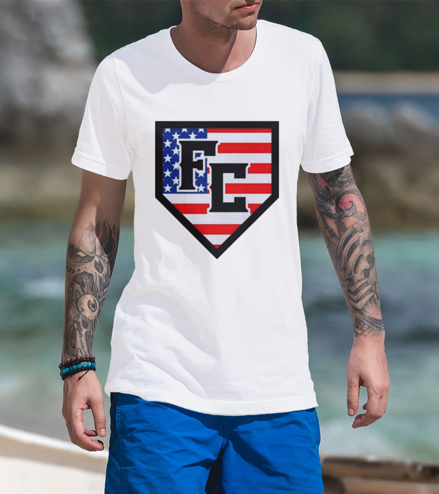 FC Patriotic Home Plate USA Flag White Regular 5000 T-Shirt