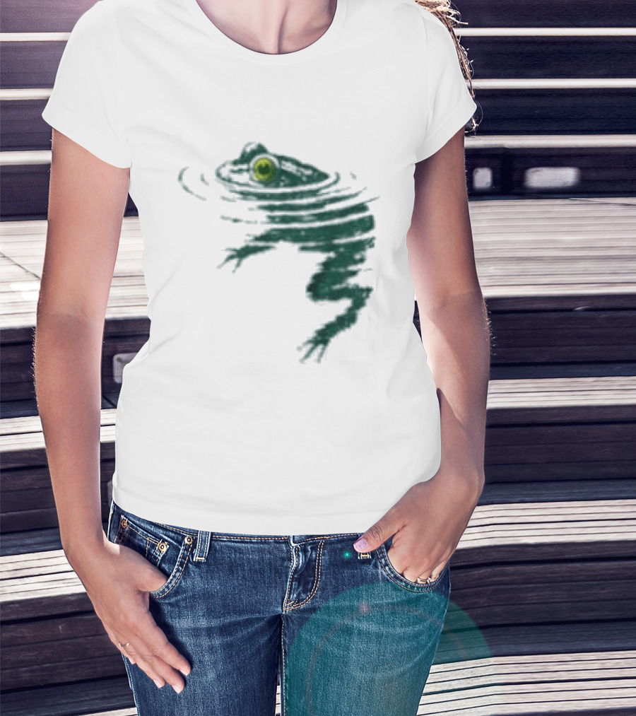 Frog Swimming Ripples In Water T-Shirt