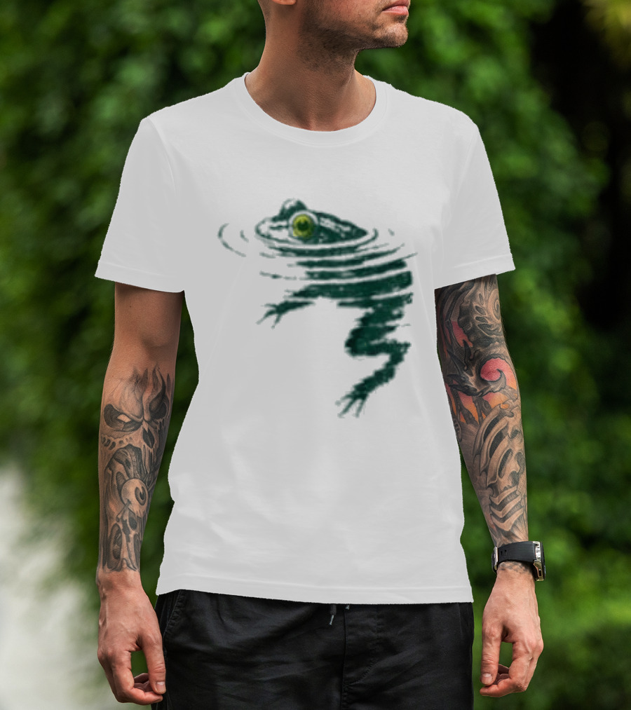 Frog Swimming Ripples In Water T-Shirt