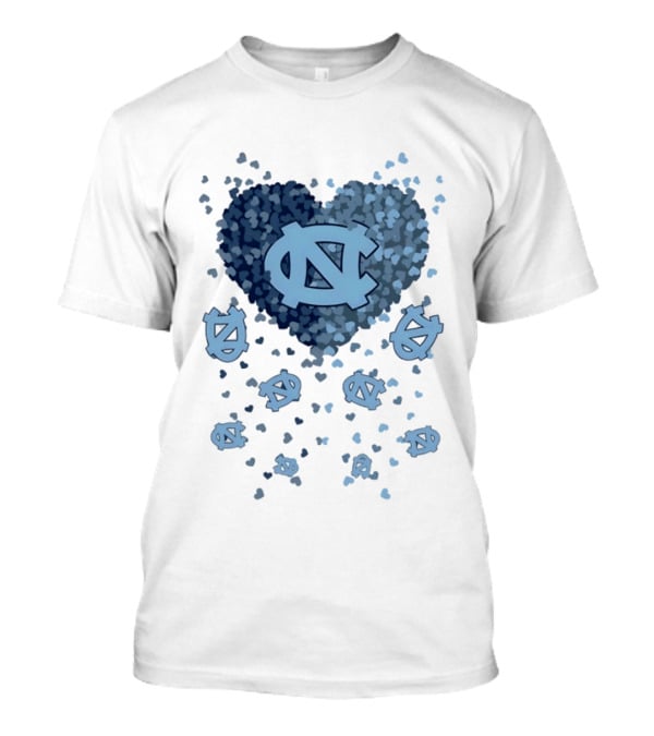 North Carolina Tar Heels Football Heart 2026 T-Shirt