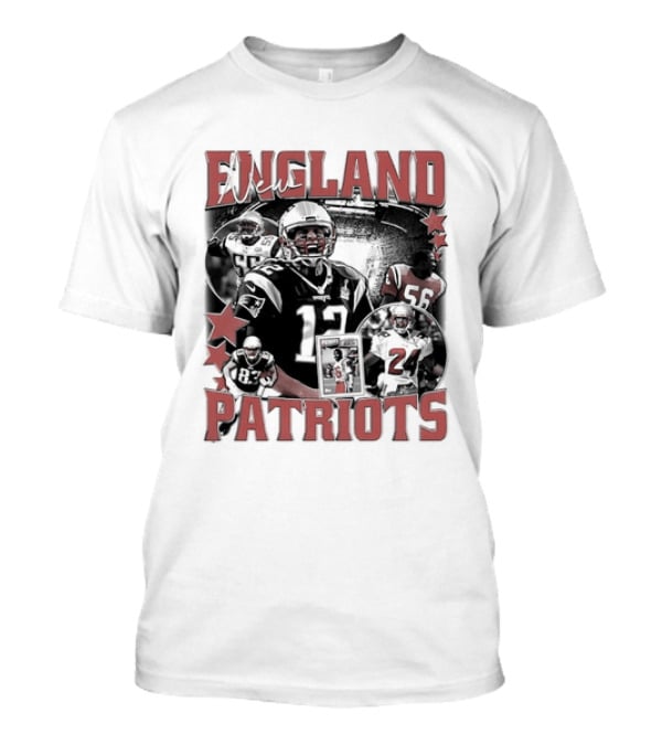 New England Patriots Vintage 90s Football Style Bootleg T-Shirt