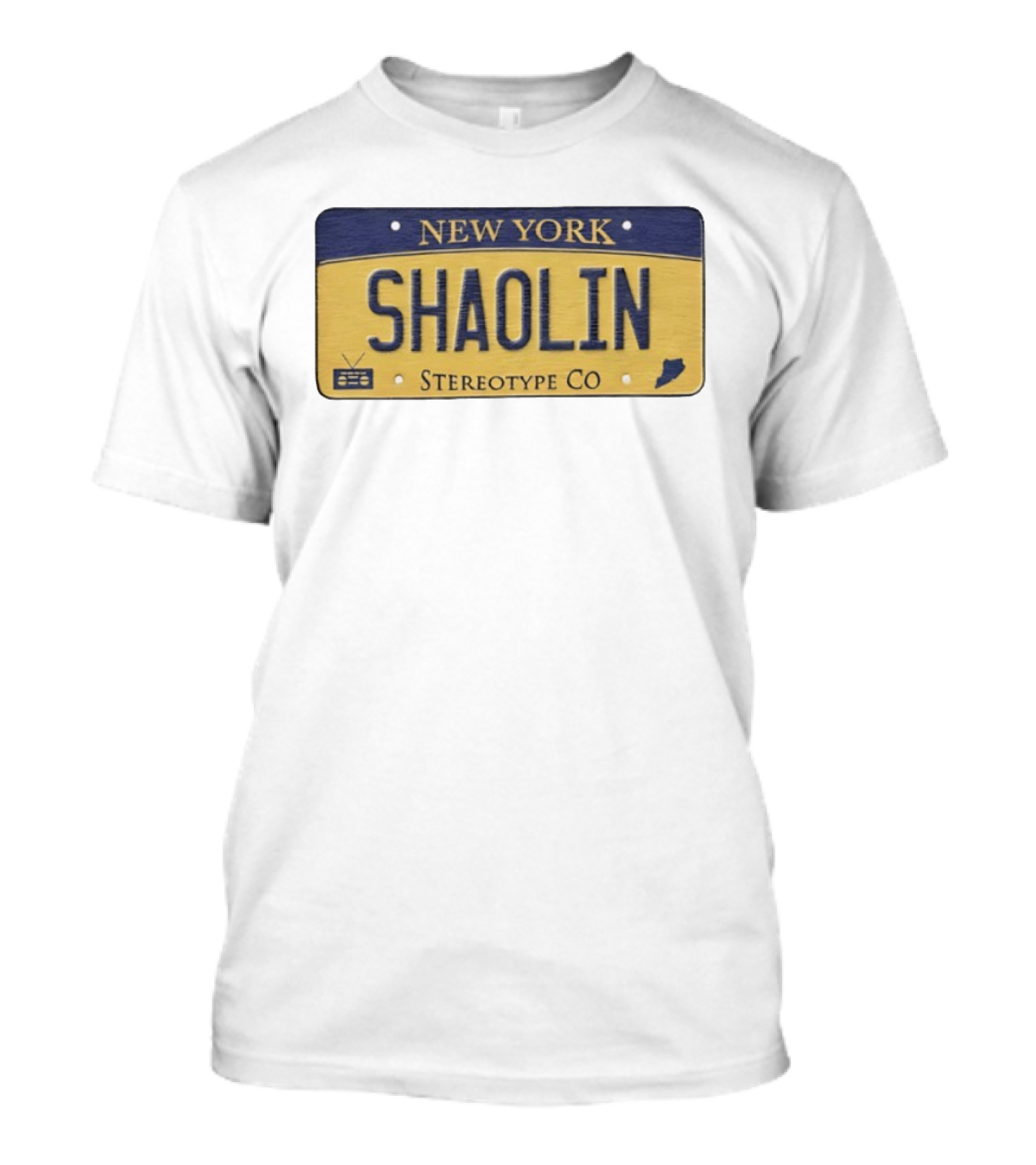 New York Shaolin Stereotype Co Staten Island License Plate T-Shirt