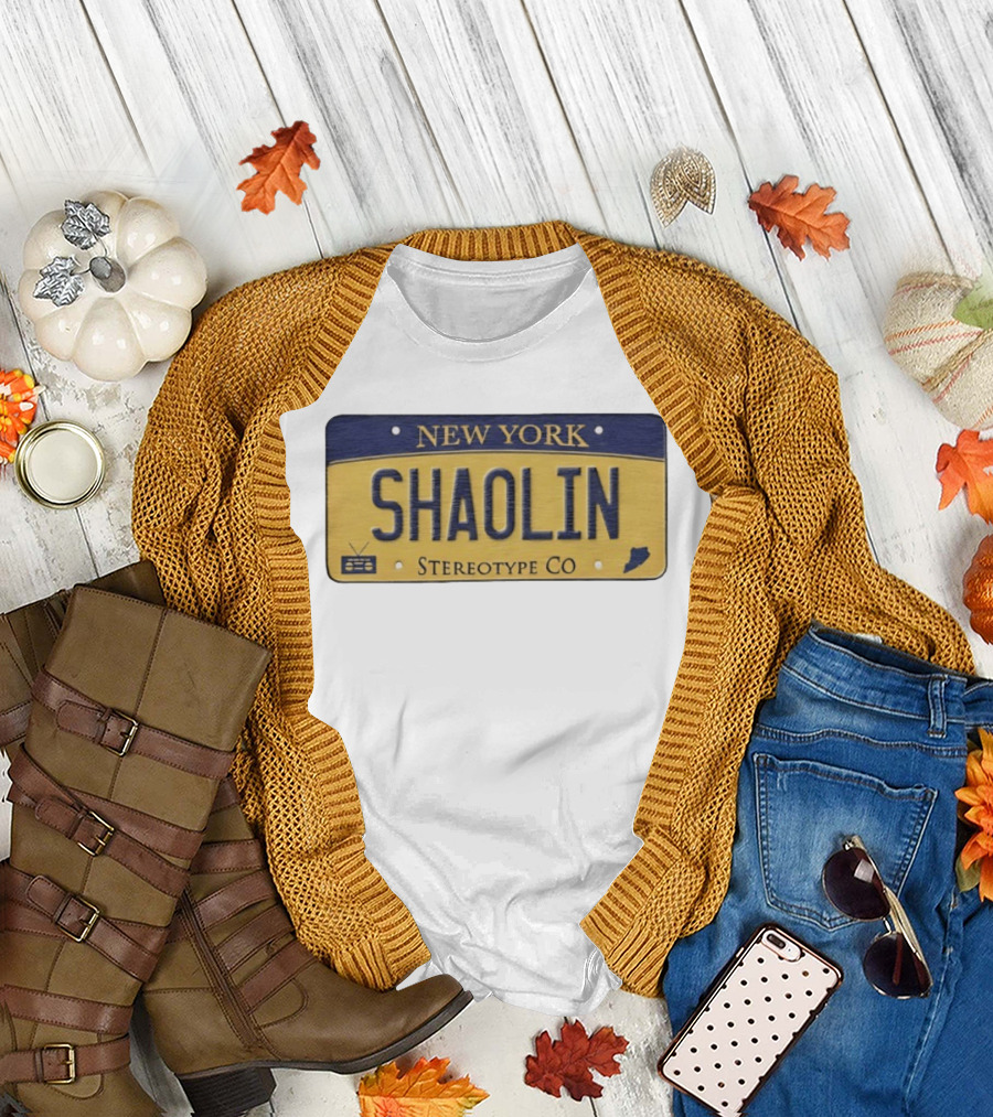 New York Shaolin Stereotype Co Staten Island License Plate T-Shirt