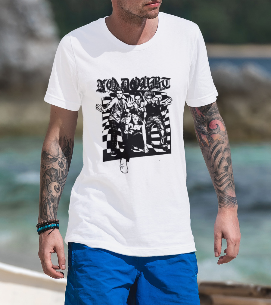 No Doubt Las Vegas Tour 2026 Checkered Band T-Shirt