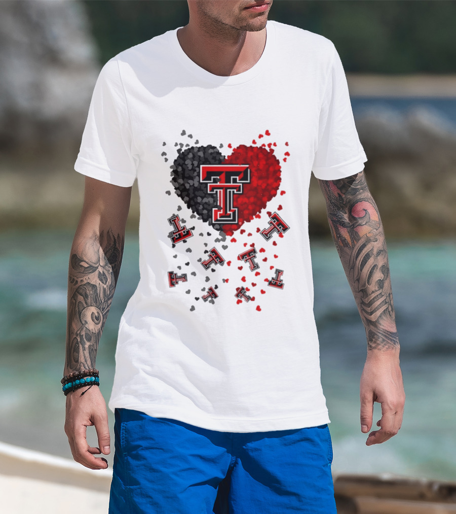 Texas Tech Red Raiders Heart 2026 Football Fan Gear T-Shirt
