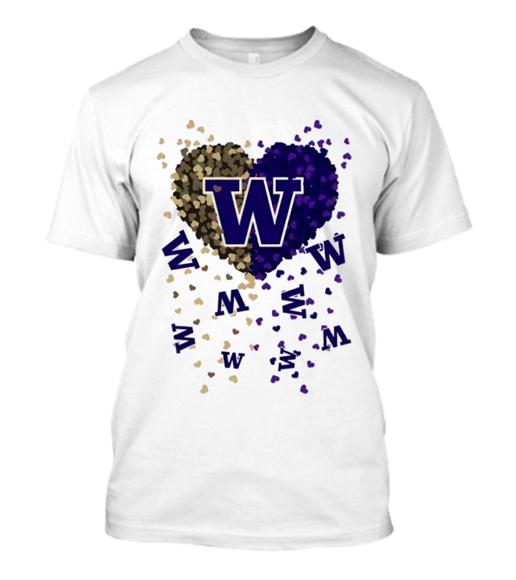 W Washington Huskies Heart 2026 Football Celebration T-Shirt
