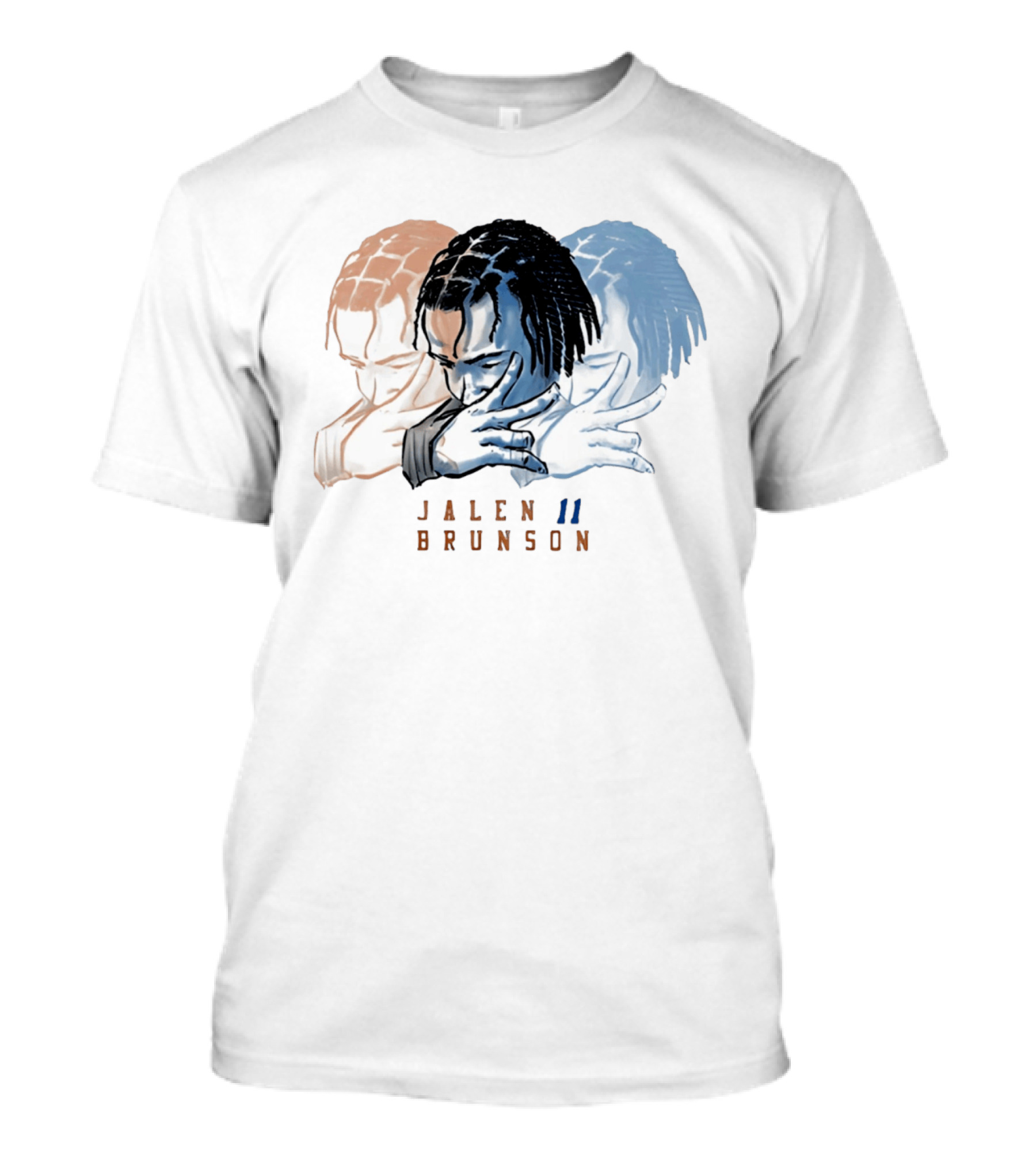 Jalen Brunson 11 New York Knicks Multi Pose Triple T-Shirt