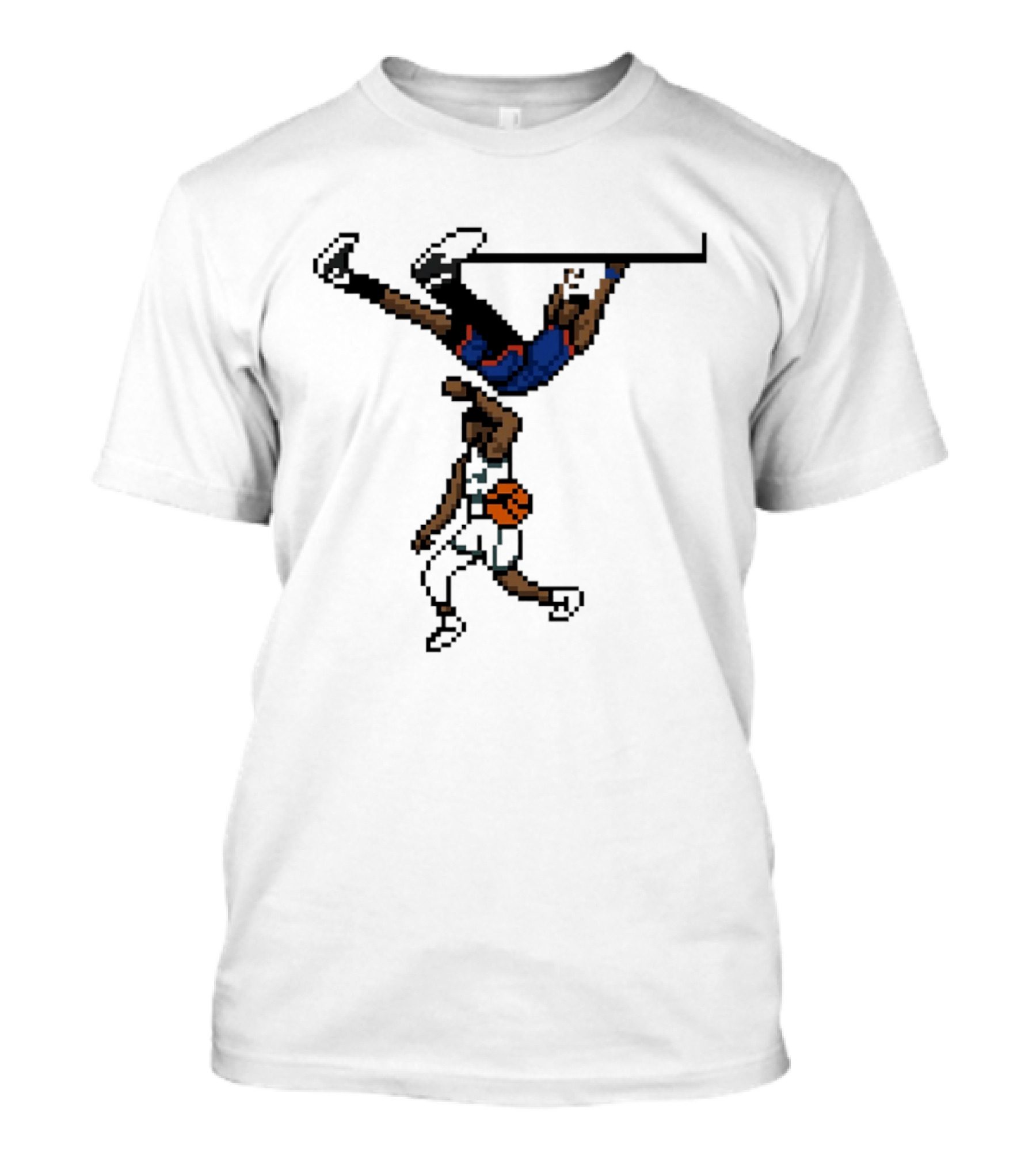 Knicks Vs Celtics OG Anunoby Dunks Against Jayson Tatum Pixel Art 8 Bit T-Shirt