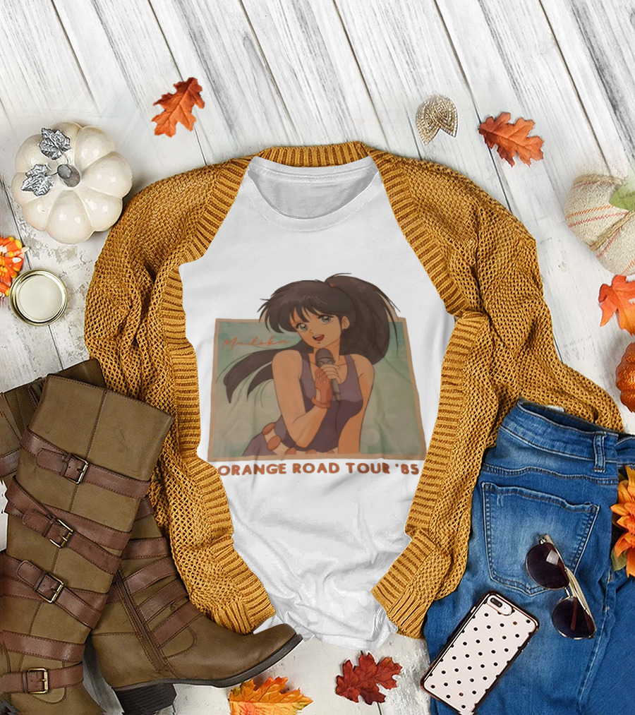 Madoka Ayukawa Orange Road Tour 1985 Anime Character Singing Mic T-Shirt
