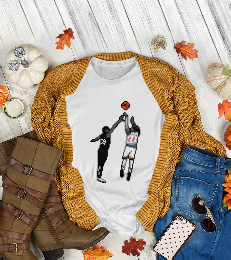 Jalen Brunson New York Knicks 8bit Basketball Action T-Shirt