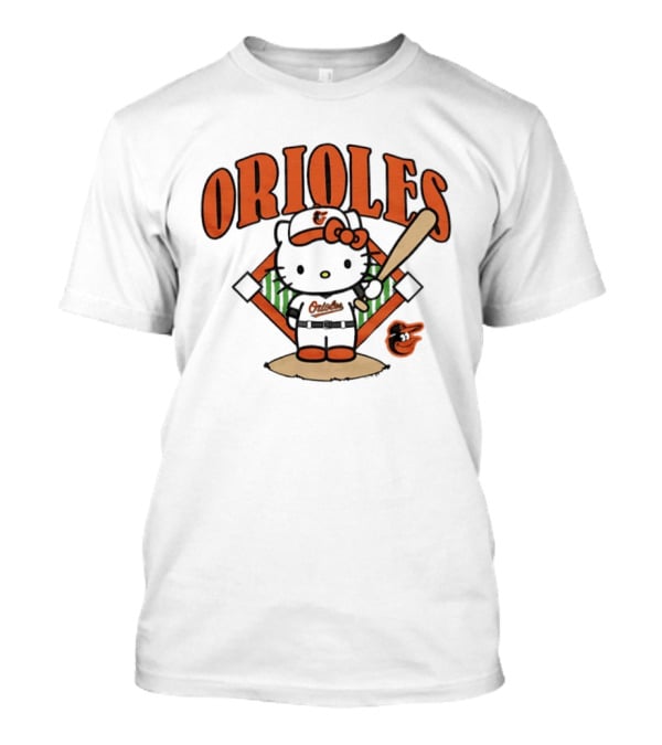 Baltimore Orioles Hello Kitty MLB Collaboration With Baseball T-Shirt