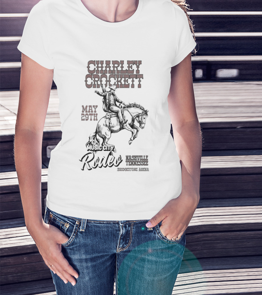 Charley Crockett Music City Review May 29 2026 Nashville TN Cowboy Horse Rider T-Shirt