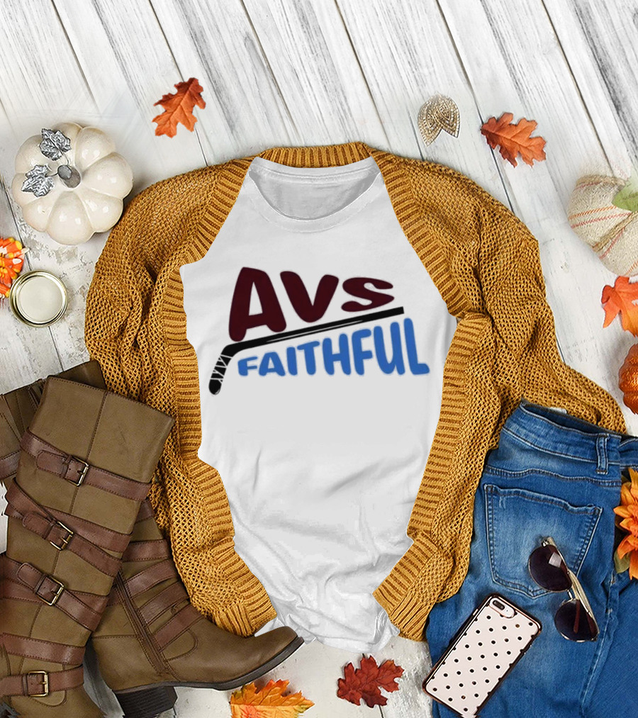 Avs Faithful Colorado Avalanche Hockey Enthusiast Fan Gear T-Shirt